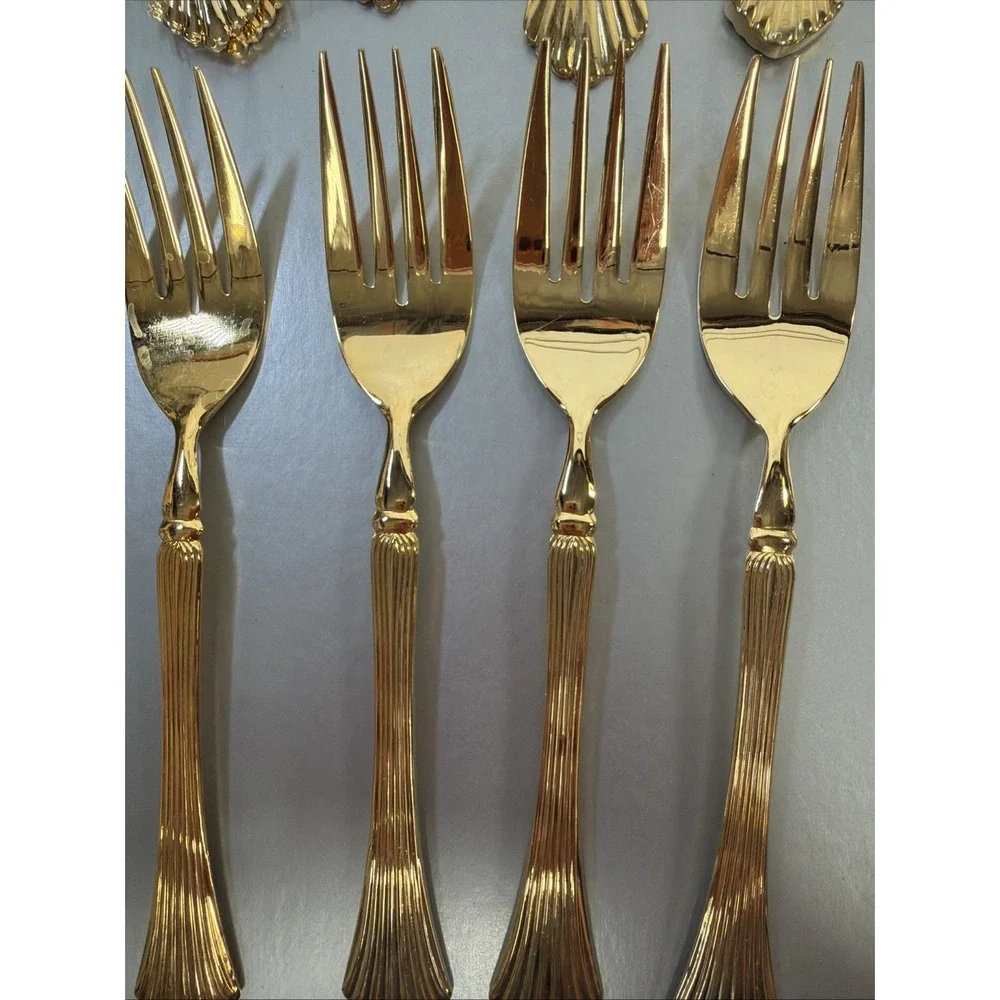 International Silver GOLDEN FLAIR Gold Electroplate EP Flatware Set 26 Pieces